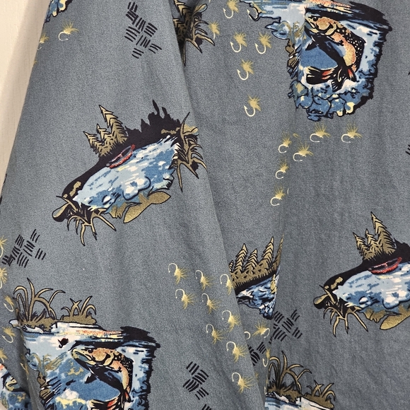 Men’s Michael Austin Rugged Wear Bass Fishing Shirt XL Teal Green Blue - Picture 9 of 13